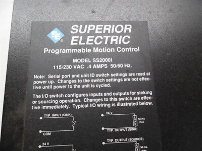  SLO-SYN2000 Super Electric Programmable Motion Control Model SS20001 - Image 1 of 4
