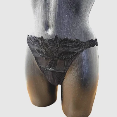 La Perla Exklusiver String Tanga Schwarz Gr. 38 Spitze Tüll  Luxus Neu - Bild 1 von 4