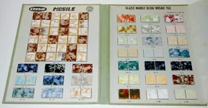 VINTAGE CROWN MOSILE MOSAIC JAPAN  MCM SALESMAN SAMPLE CERAMIC FLOOR TILES - Picture 1 of 4