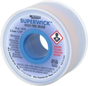 MG Chemicals 2.5mm Super Wick Desoldering Braid w/ RMA Flux, 50 Feet (#454) - Picture 1 of 2