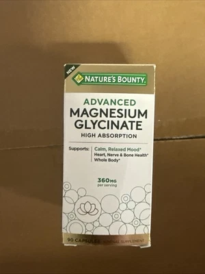 Nature's Bounty Advanced Magnesium Glycinate 360 mg 90 Capsules High Absorption - Image 1 of 2