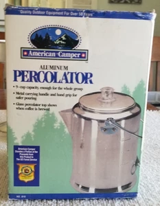 Vintage American Camper Aluminum Percolator 9 Cup Capacity with Box #810 - Picture 1 of 17