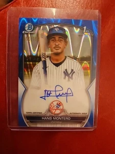2023 Bowman Chrome 1st Hans Montero Blue RayWave Refractor Auto / 150 NY Yankees - Bild 1 von 2