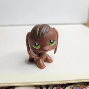 Hasbro Littlest Pet Shop Figura Cane Marrone Occhi Verdi #77 - Foto 1 di 4