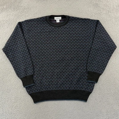 Vintage Tricots St Raphael Sweater Mens XL Blue Wool Abstract Knit 90s Pullover - Image 1 of 4