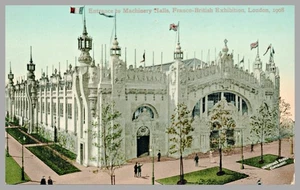 Entrance To Machinery Halls Franco-British Exhibition London c1908 Postcard - Picture 1 of 2