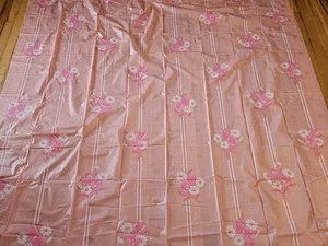 Vintage Vinyl Duschvorhang Rosa Retro Flower Power Daisy MCM Gold Starburst - Bild 1 von 5