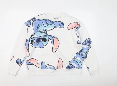Disney White Stitch Pullover Sweatshirt, Unisex Adults Size 12 - Image 1 of 4