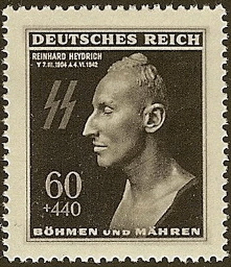 Stamp Germany Bohemia Czechoslovakia Mi 131 Sc B20 WWII Fascist War Reinhard MNG - Image 1 of 1