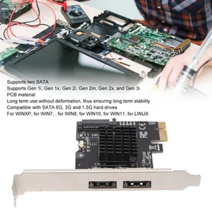PCIE To Power ESATA Expansion Card 2 Port 6.0Gbps Support Hot Swap Plug And SAL - Bild 1 von 22