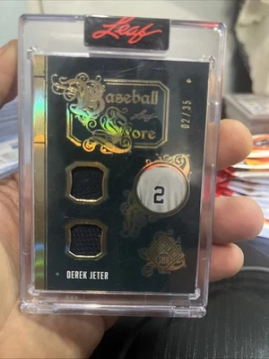 2025 LEAF SEASONS IN THE SUN #BL-9 DEREK JETER /35 GAME USED JERSEY DUAL RELIC - Image 1 of 3
