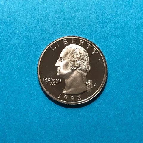 1993 S Washington Proof Quarter   FREE SHIP Cover
