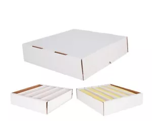 2 PACK- 5000ct 5-Row Cardboard Sports Cards Gaming Card Storage Boxes PACK OF 2 - Picture 1 of 5