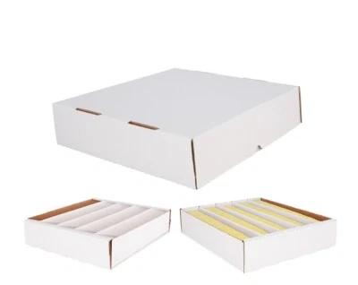 2 PACK- 5000ct 5-Row Cardboard Sports Cards Gaming Card Storage Boxes PACK OF 2 - Image 1 of 4