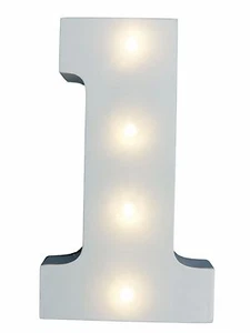 NUMBER LIGHTS LED LIGHT UP WHITE NUMBERS STANDING / HANGING UK - Picture 1 of 19