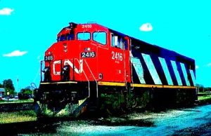 ORIGINAL KODACHROME SLIDE CANADIAN NATIONAL C40-8M #2416 LONDON, ON 9/24/90 - Picture 1 of 1