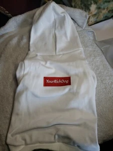 Sudadera con Capucha Your Rich Dog Cachorro Perro Blanca con Logo Rojo Nueva en Paquete ¡HAZ OFERTA! - Imagen 1 de 7