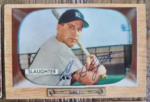 ENOS MACELLAZIONE 1955 BOWMAN #60 CARTOLINA FIRMATA YANKEES HOF DEC - Foto 1 di 2