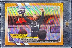 2021 Topps Chrome #140 F1 Orange Wave Refractor #/25 Lewis Hamilton SSP PRIZM 44 - Picture 1 of 10