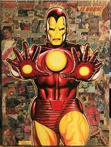 LEGACY: IRON MAN Fine Art Leinwand #2/50 HANDSIGNIERT mit SKIZZE von GREY IRON MAN COA - Bild 1 von 5