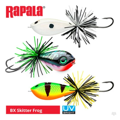 Señuelos de rana skitter Rapala BX - Pike Bass depredador superior cebos superficiales de agua abordaje Foto 1 de 4