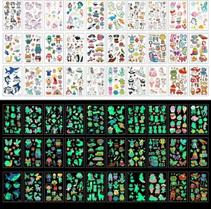 Temporary Tattoos for Kids, 400Pcs Glow in the Dark Tattoos,Assorted Cartoon ... - Picture 1 of 12