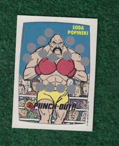 1989 TOPPS NINTENDO - PUNCH-OUT SCRATCH-OFFS CARD # 8 - SODA POPINSKI