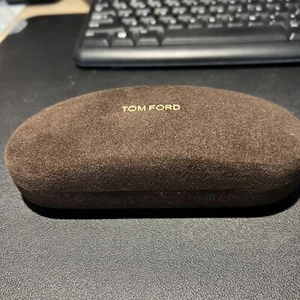 TOM FORD AUTHENTIC VELVET HARD BROWN CHAMSHELL CLOTH CASE EYEGLASSES SUNGLASSES - Picture 1 of 2