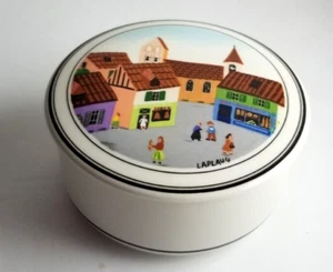 VILLEROY & BOCH Porcelian Trinket with Lid 4" Round Design Naif Laplau - Picture 1 of 13