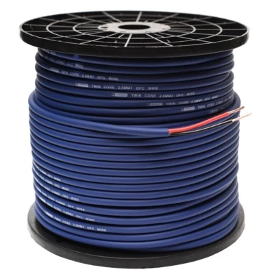 25 METRES 14 GAUGE TWIN CORE OXYGEN FREE COPPER SPEAKER WIRE OFC 14 AWG  - Image 1 of 2
