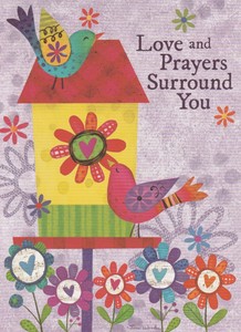 GET WELL CARD & ENVELOPE: BIRD HOUSE - BY SHARED BLESSINGS, 1 PETER 5:7