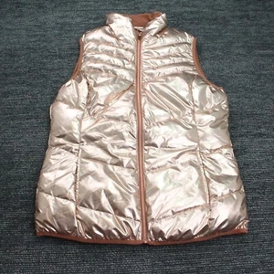 Xersion Womens Rose Gold Packable Full Zip Mock Neck Puffer Vest Size Medium - Picture 1 of 7