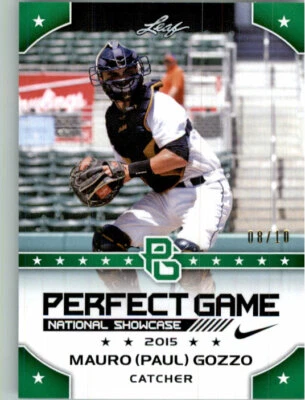 MAURO (PAUL) GOZZO 2015 Leaf Perfect Game AA SHOWCASE GREEN Rookie #/10 - Image 1 of 2
