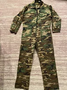 VTG Kmart Camouflage Green Camo Hunting Suit Zip One Pc Coveralls Mens M 38-40 - Picture 1 of 16