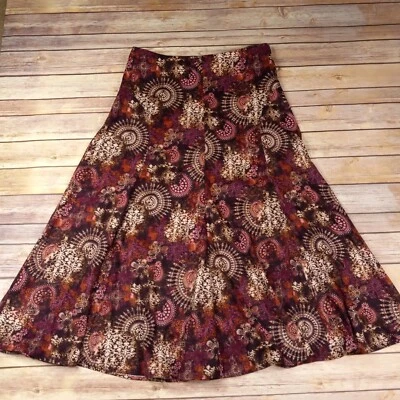 Christopher & Banks 10 Falda Midi Modesta Completa Corneada Colores Otoño Foto 1 de 4