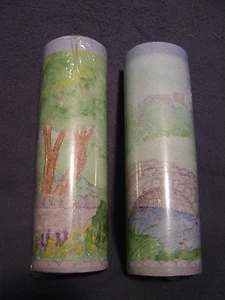 ROLLS WALL PAPER BORDER 4 YDS X 3.6m" PARK SCENE, BRIDGE, CREEK, TREES GREEN - Picture 1 of 2