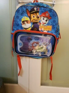 PAW PATROL Backpack Calling All Pups School Bag Tote 14” 2 COMPARTMENTS 4086 - Picture 1 of 8