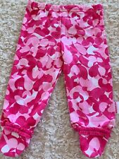 NEW Denver Broncos Football Girls Pink White Hearts Footed Pants 0-3 Months