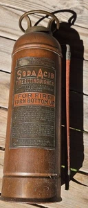 EMPTY Antique DAYTON SODA ACID Fire Extinguisher - Copper/Brass + Cage & Bottle - Picture 1 of 14