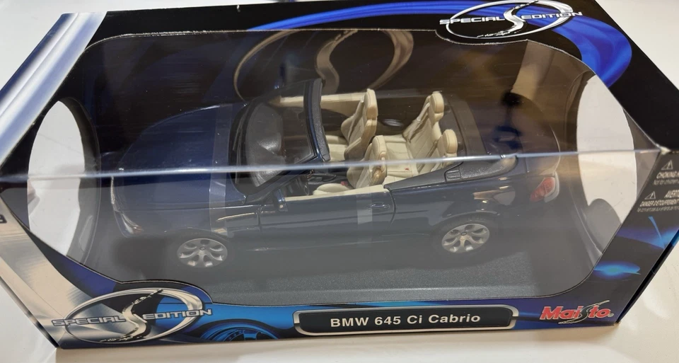 Maisto Edición Especial Die Cast Metal BMW 645 Ci Cabrio Raro NUEVO AZUL 1/18 Foto 1 de 1