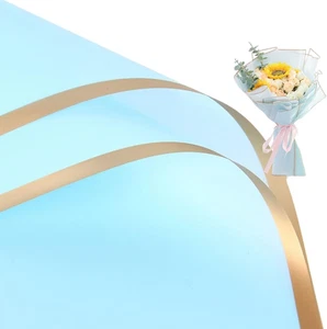 20 Blatt reine Farbe Goldrand Blume Geschenkpapier, wasserdicht Valentinstag - Bild 1 von 6