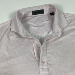 G/FORE Polo Shirt Mens Medium Blush Patterned Performance Golf Pray For Birdies - Picture 1 of 13