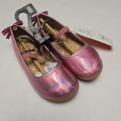 Zapatos sin cordones Wonder Nation planos para niñas pequeñas talla 8 rosa arco iris Foto 1 de 4