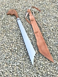 Handgefertigtes High Carbon Stahl Bagobo Kampilan Philippinen Schwert mit Lederscheide - Bild 1 von 2