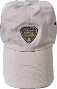 Eddie Bauer Baseball Cap Hat 100% Cotton Size Adjustable Beige 6 Panel Eyelets - Picture 1 of 7