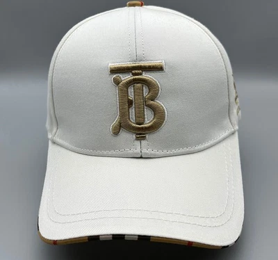 Gorra de béisbol Burberry de algodón blanca ajustable mediana vintage a cuadros envío gratuito Foto 1 de 4