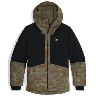 Chaqueta de invierno Outdoor Research Snowcrew para hombre, Ranger verde camuflaje/negro, grande Foto 1 de 4