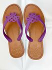 $88 Diane Von Furstenberg Sz 8 Womens Purple Love Heart Knot Flip-Flops Sandals