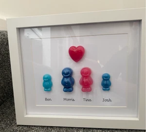 Personalisieren Familie Epoxidharz Kunst Gelee Baby weiß Rahmen Farbe handgefertigt Geschenk - Bild 1 von 11
