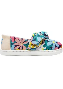 NEW TOMS Tiny Alpargata Espadrille in Multi Giant Flower Print with Bow - SALE - Picture 1 of 3